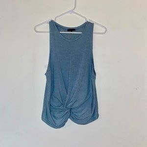 Baby blue twist front tank from boutique